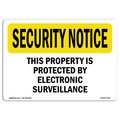 Signmission OSHA Security Sign, 10" Height, 14" Width, Rigid Plastic, Electronic Surveillance, Landscape OS-SN-P-1014-L-11533